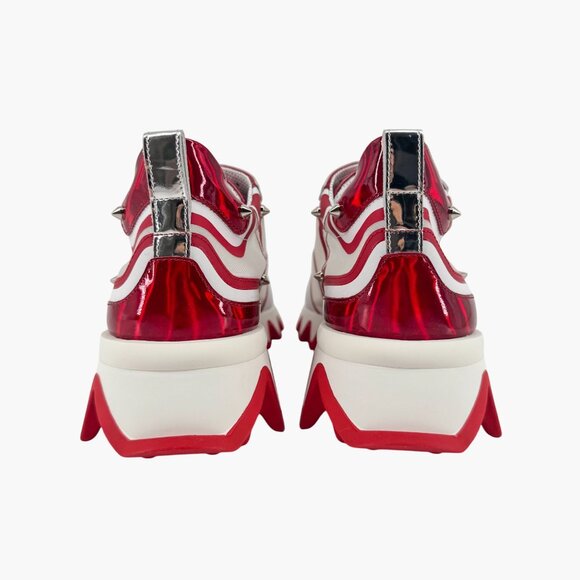 Christian Louboutin Sharkina White Mesh Red Sneakers Size 39.5 US 9.5 Women 6924 - Picture 8 of 15